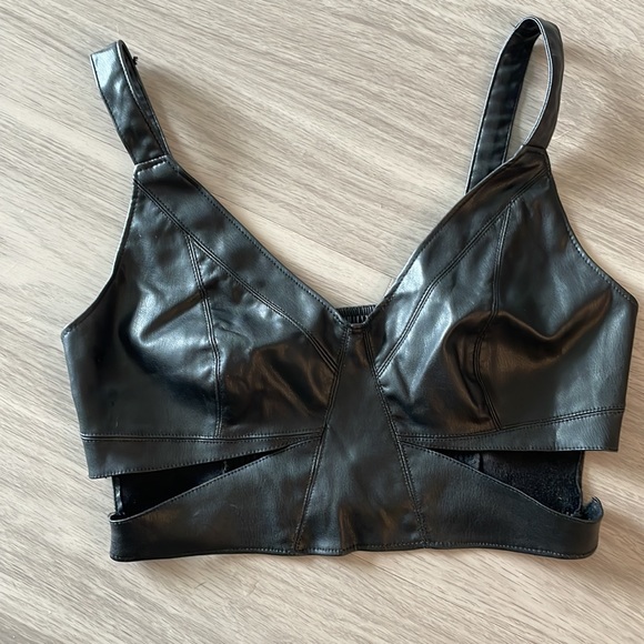 Zara leather crop top - Picture 3 of 6
